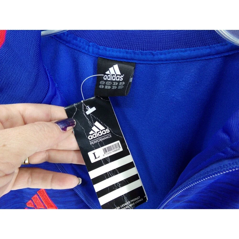 Manchester United Chevrolet Jacket Mens L 16 Adidas Blue Zip Up Soccer Football - Picture 3 of 4